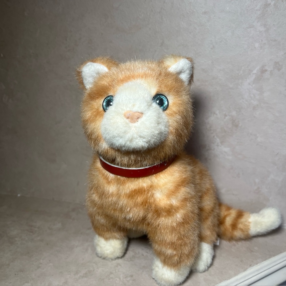 Anna Club Plush Orange Tabby Cat Kitten The Leather Tag Line 1990 Vintage 11”